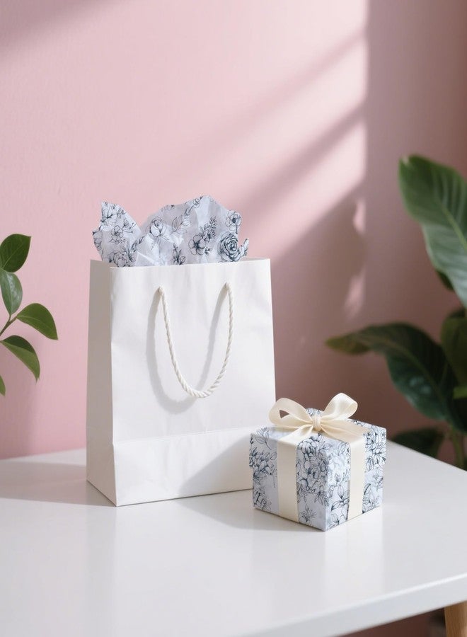 Jaarssho Blue Floral Tissue Paper for Gifts Bags 100 Sheets Light Blue and White Decorative Printed Tissue Paper, Chinoiserie Peony Gifts Wrapping Bulk for Wedding Baby Shower Party Crafts, 14 x 20 Inch - Image 4
