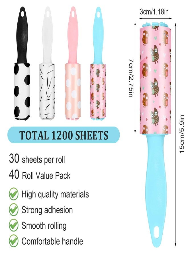 AojSup 40 Pcs Mini Lint Roller for Travel, Small Lint Roller Travel Size with 30 Sheets Each, Compact & Portable for Pet Hair, Clothes, Furniture, Car Interior, 5.9 x 1.18 inches - Image 2