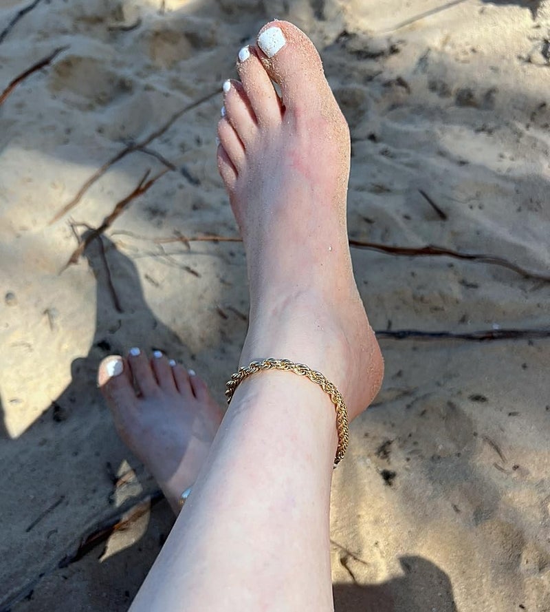 Fashion 21 Anklet for Women Electro Gold Plated Ankle Bracelet - Made in Korea (5mm 10" Rope Anklet) - Image 2