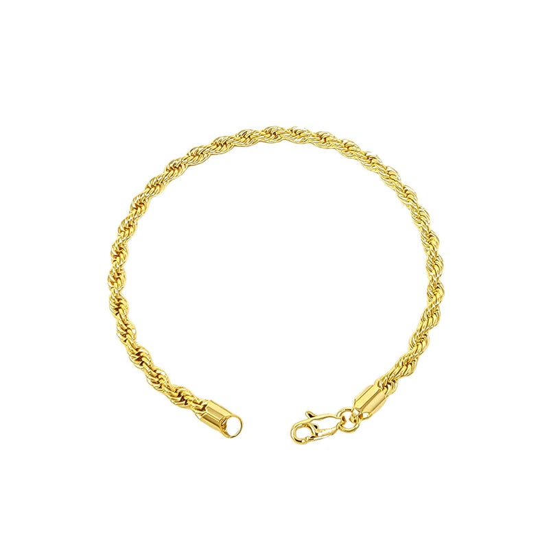 Fashion 21 Anklet for Women Electro Gold Plated Ankle Bracelet - Made in Korea (5mm 10" Rope Anklet) - Image 5