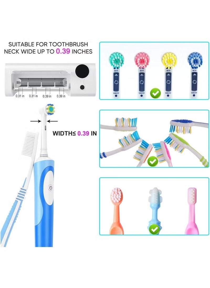 4 Toothbrush Slots UV Toothbrush Sanitizer Cleaner Wall Mount,Bathroom Toothbrush Holder/Rechargeable/No Drilling/Easy to Clean,for Electric and Manual Toothbrush - Image 3