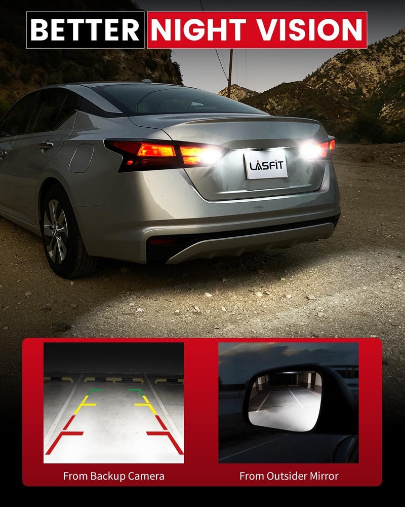 LASFIT 921 LED Bulb Reverse Light, 912 T15 6000K White Canbus Error Free W16W 906 904 Backup Replacement Cargo Lights for Car Trunk, Super Bright, Pack of 2 - Image 2