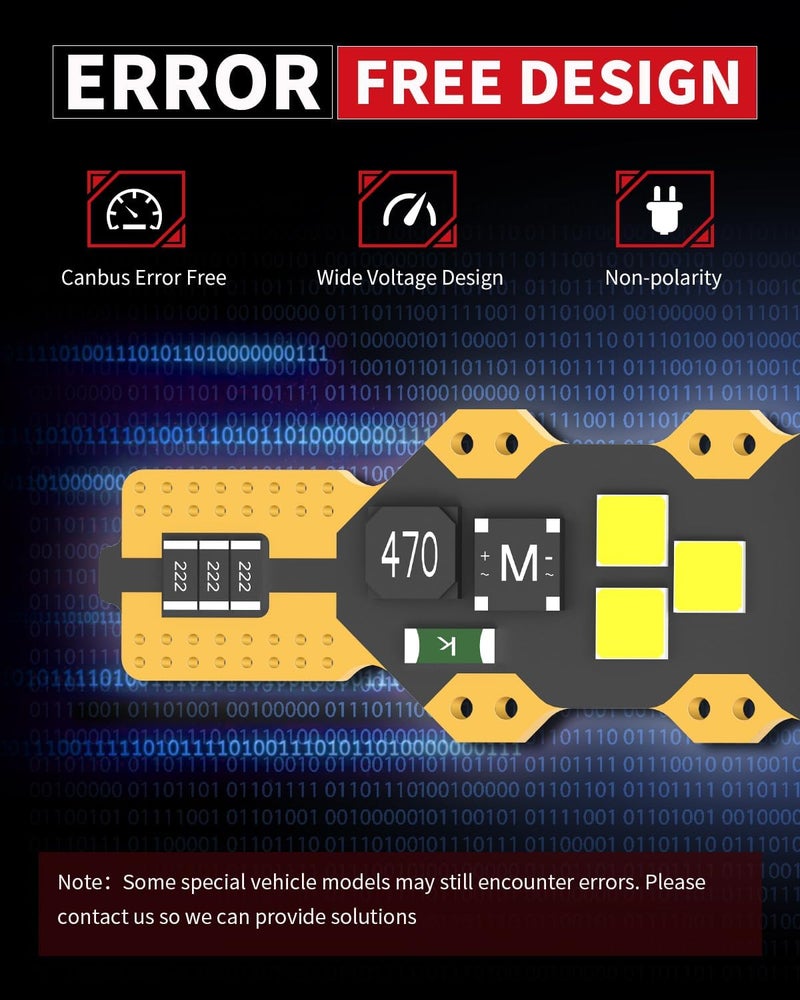 LASFIT 921 LED Bulb Reverse Light, 912 T15 6000K White Canbus Error Free W16W 906 904 Backup Replacement Cargo Lights for Car Trunk, Super Bright, Pack of 2 - Image 3
