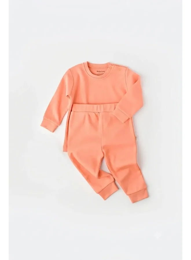 Magu Unisex Baby Cotton Long-Sleeve Sweatshirt and Sweatpants Set.