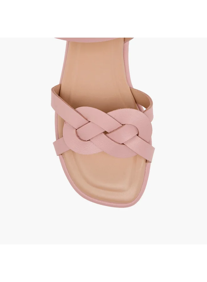 Flora Bella By Shoexpress Girls Strap Detail Sandals with Hook and Loop Closure