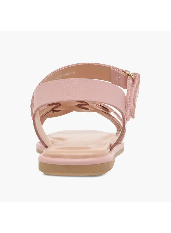 Flora Bella By Shoexpress Girls Strap Detail Sandals with Hook and Loop Closure