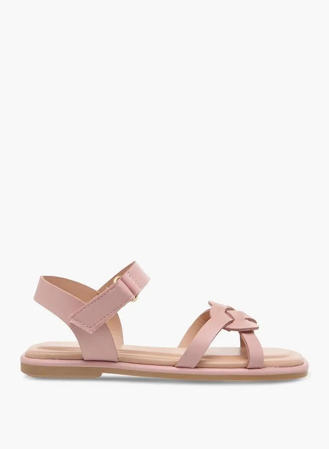 Flora Bella By Shoexpress Flora Bella Strap Detail Sandals With Hook And Loop Closure