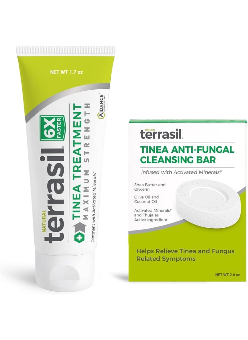 Terrasil terrasil Tinea Versicolor Treatment Cream + Tinea Soap, Antifungal Cream and Soap Kit (1.7oz Tube + 75g Cleansing Bar) Clinically Proven Clotrimazole 1% Antifungal Treatment & Soap 