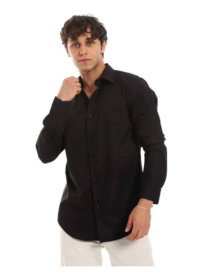 Andora Cotton Comfy All Seasons Buttoned Shirt_Black  - Image 5