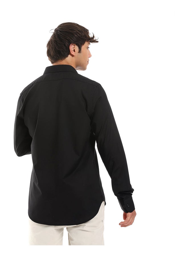Andora Cotton Comfy All Seasons Buttoned Shirt_Black  - Image 3
