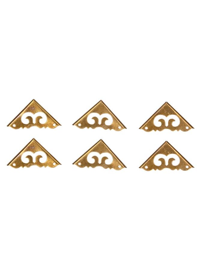 Thoraya 8Set Box Corner Protector Antique Short Side Brass Corner Guard for Box Cabinet Furniture  - Image 3