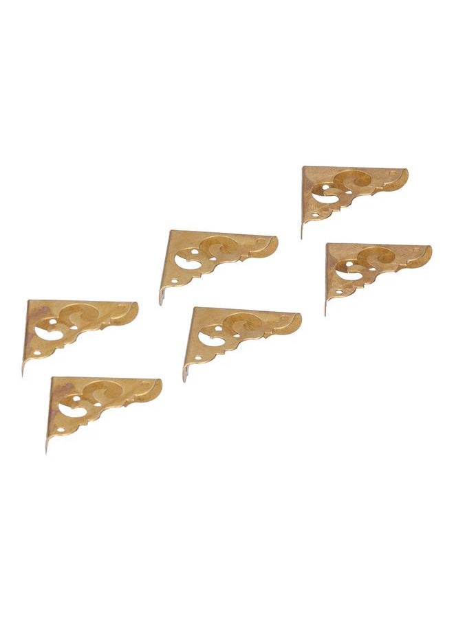 Thoraya 8Set Box Corner Protector Antique Short Side Brass Corner Guard for Box Cabinet Furniture  - Image 4