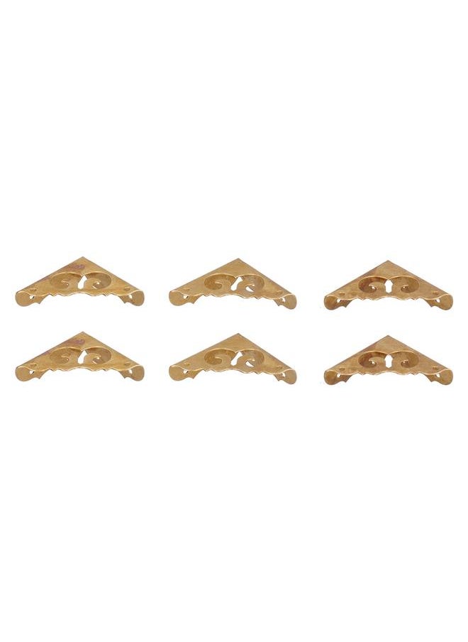 Thoraya 8Set Box Corner Protector Antique Short Side Brass Corner Guard for Box Cabinet Furniture  - Image 5