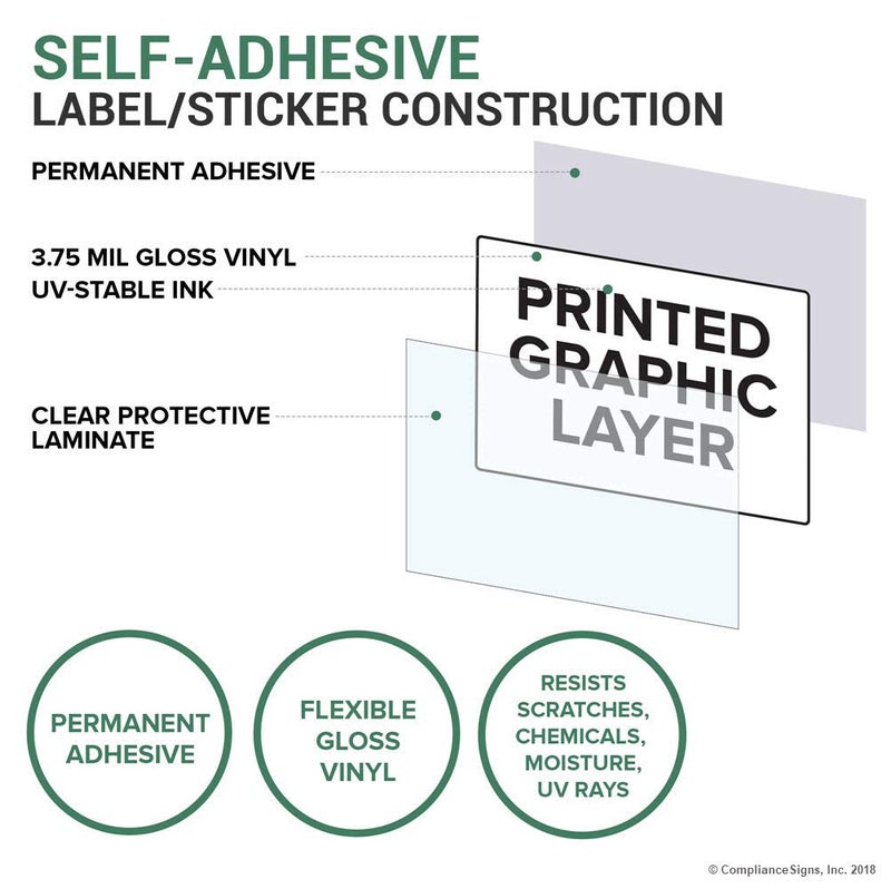 ComplianceSigns.com This Vehicle Makes Wide Turns Reflective Label Decal, 12x12 inch Vinyl for Transportation - Image 3