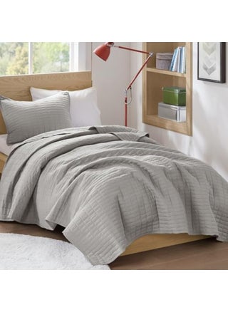 Comfort Spaces Kienna Quilt SetLuxury Double Sided Stitching Design Summer Blanket Lightweight Soft All Season Bedding Layer Matching Sham Grey Coverlet TwinTwin XL66x90 2 Piece - pzsku/Z77CAC0344C165C8B7070Z/45/1749490620/c75865ab-6dea-4e78-b3e3-2c0ca3006c6c