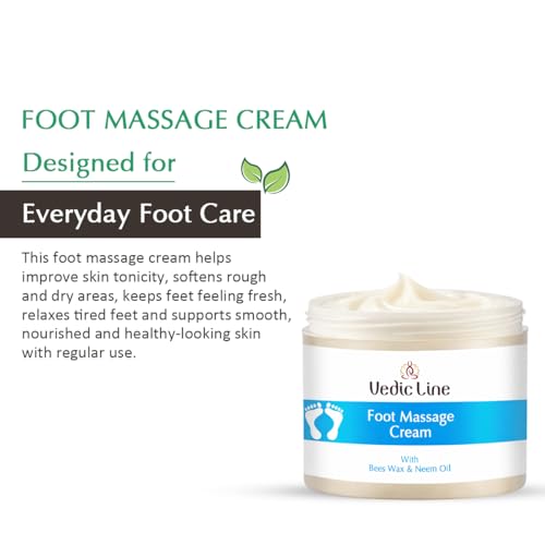 Vedic Line Vedicline Foot Massage Cream, Improve Skin Tonicity & Keep Odor Away with Bees Wax and Neem Oil for Nourishing Feet,100ml - Image 2