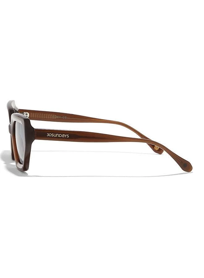 30Sundays 30Sundays PHOENIX,Women Sunglasses, Cat Eye Sunglasses, UV Protection: UV400 (Brown,Blue)