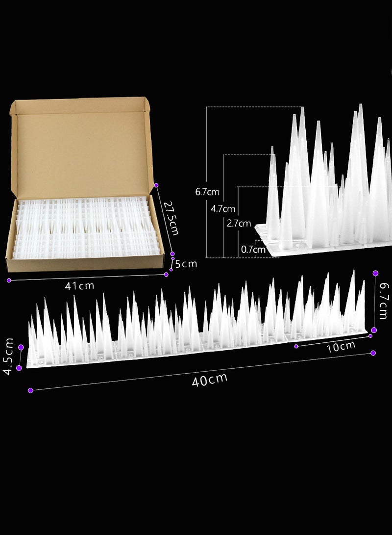 Generic Bird Spikes 10 Pack Transparent – 4-Layer Height Anti-Pigeon & Squirrel Deterrent, Durable & Flexible Plastic Bird Spikes for Fence, Railing, Roof, Garden – Easy to Install, Cuttable & Stackable – Humane Solution for Home, Office, Balcony(Transparent)  - Image 2