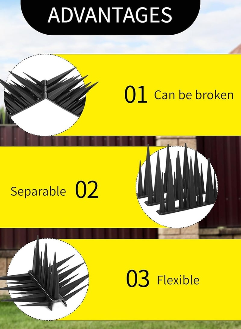Generic Bird Spikes 10 Pack Transparent – 4-Layer Height Anti-Pigeon & Squirrel Deterrent, Durable & Flexible Plastic Bird Spikes for Fence, Railing, Roof, Garden – Easy to Install, Cuttable & Stackable – Humane Solution for Home, Office, Balcony(Transparent)  - Image 3