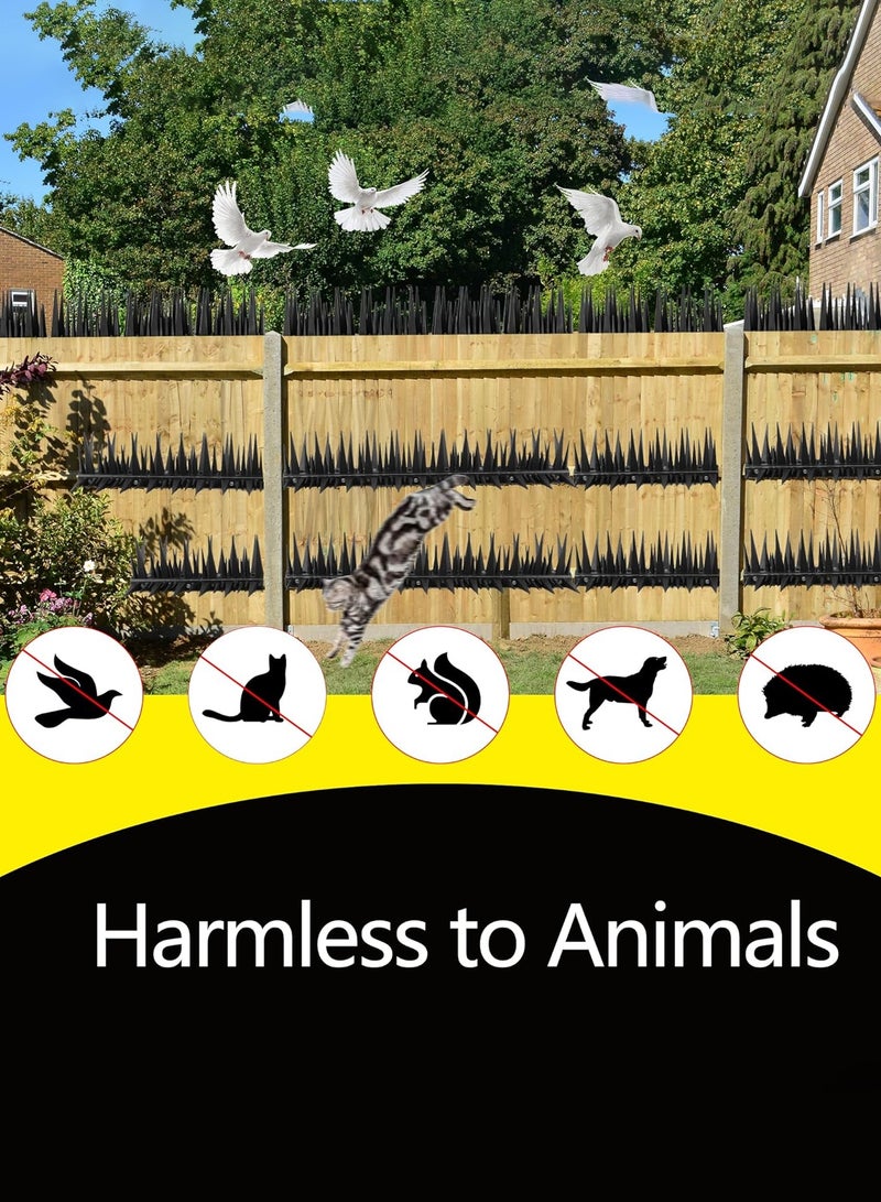Generic Bird Spikes 10 Pack Transparent – 4-Layer Height Anti-Pigeon & Squirrel Deterrent, Durable & Flexible Plastic Bird Spikes for Fence, Railing, Roof, Garden – Easy to Install, Cuttable & Stackable – Humane Solution for Home, Office, Balcony(Transparent)  - Image 4
