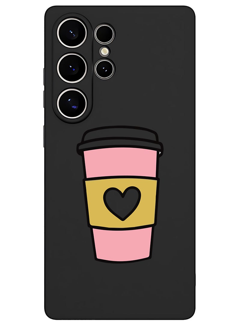 Theodor Protective Slim Fit Case Liquid Silicone Cover with Full Body Protection Anti-Scratch Shockproof Case For Samsung Galaxy S25 Ultra (Black) - Coffee Mug - Image 1