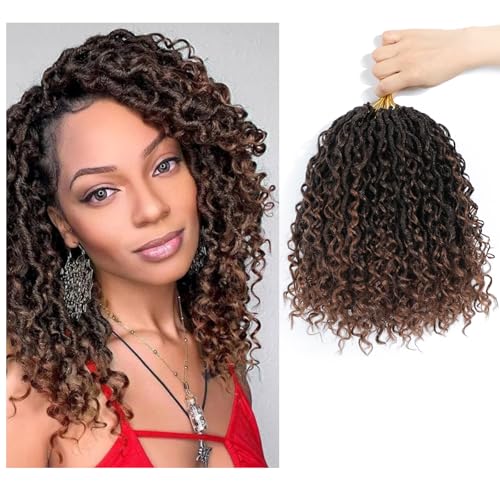 SamBraid Goddess Locs Crochet Hair 10 Inch, 8 Packs New Goddess Faux Locs Crochet Hair for Black Women, Boho Hippie Locs, River Hair with Curly Ends (10Inch, 8Packs, T1B/30#ï¼‰ - Image 1