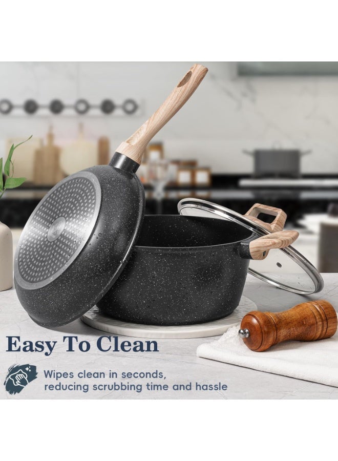 Non-stick Cookware Set, Granite Non-stick Kitchen Cooking Pot Set - Image 4