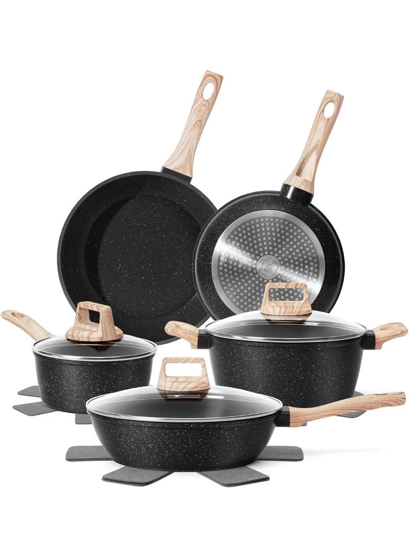 Non-stick Cookware Set, Granite Non-stick Kitchen Cooking Pot Set - Image 1