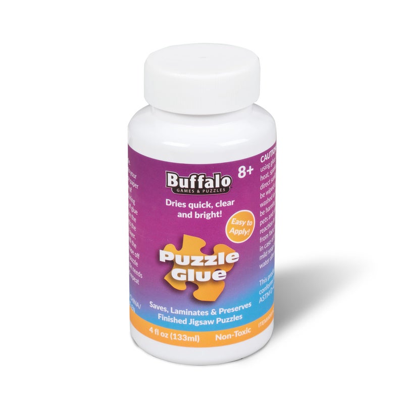 Buffalo Games - Jigsaw Puzzle Glue - Adhesive Paste for Jigsaw Puzzles - Applicator Cap - Saver for Finished Puzzles of Any Size