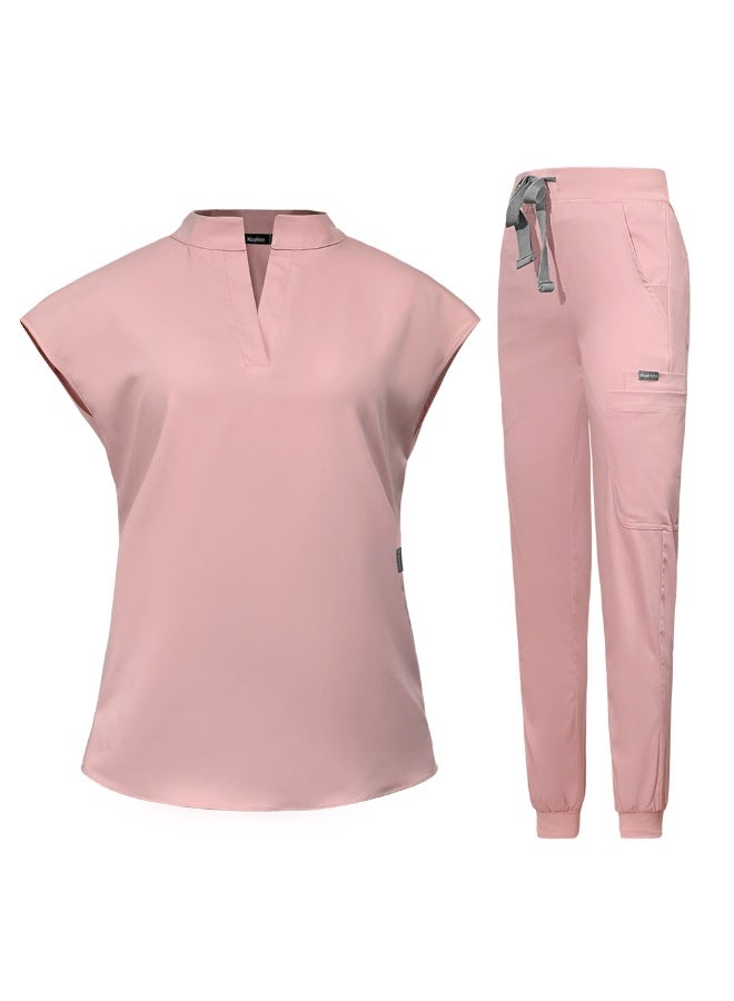 NIBEMINENT Doctor Skin Management Beauty Salon Nurse Surgeon Stand Collar Comfortable Scrub Suit Surgical Gown - Image 1