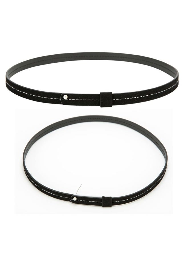 Gamboa Hat Bands for Cowboy and Cowgirl Western Accesories for Men and Women Leather Style Hat Belt Band Black - Image 1