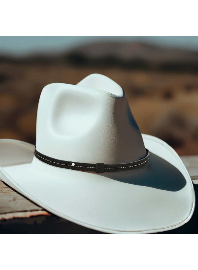 Gamboa Hat Bands for Cowboy and Cowgirl Western Accesories for Men and Women Leather Style Hat Belt Band Black - Image 4
