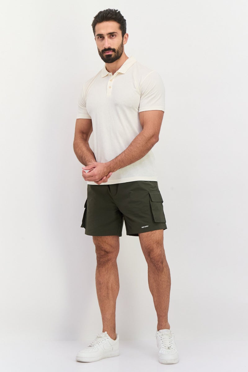 Night Addict Men Regular Fit Embroidered Logo Shorts, Dark Green - Image 4