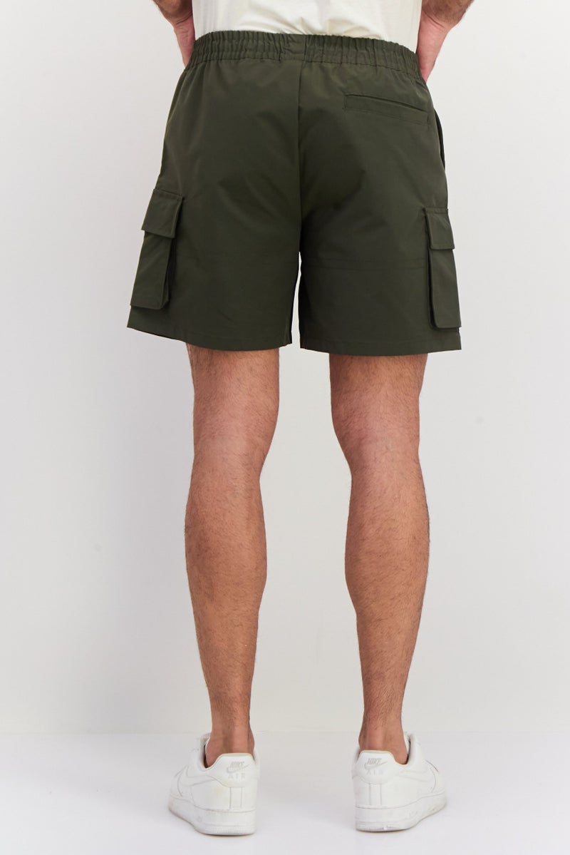 Night Addict Men Regular Fit Embroidered Logo Shorts, Dark Green - Image 3