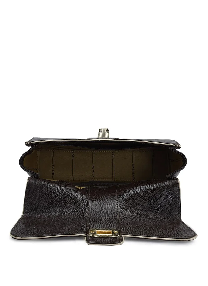 Da Milano  Genuine Leather Brown Sling Bag for Women | Best Price UAE