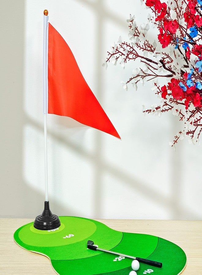 Cinrobiye 4 Set Golf Centerpieces Table Decorations Golf Party Supplies Mini Golf Desktop Score Playing Game Set Including Hitting Mat Putters Ball Flag Stand for Sport Themed Birthday Party Decor - Image 4