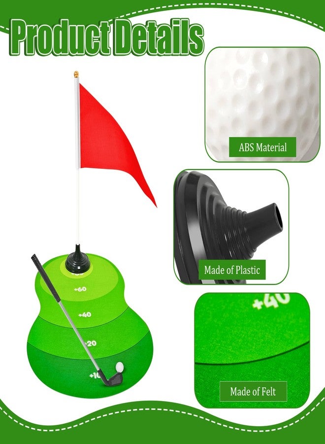 Cinrobiye 4 Set Golf Centerpieces Table Decorations Golf Party Supplies Mini Golf Desktop Score Playing Game Set Including Hitting Mat Putters Ball Flag Stand for Sport Themed Birthday Party Decor - Image 3