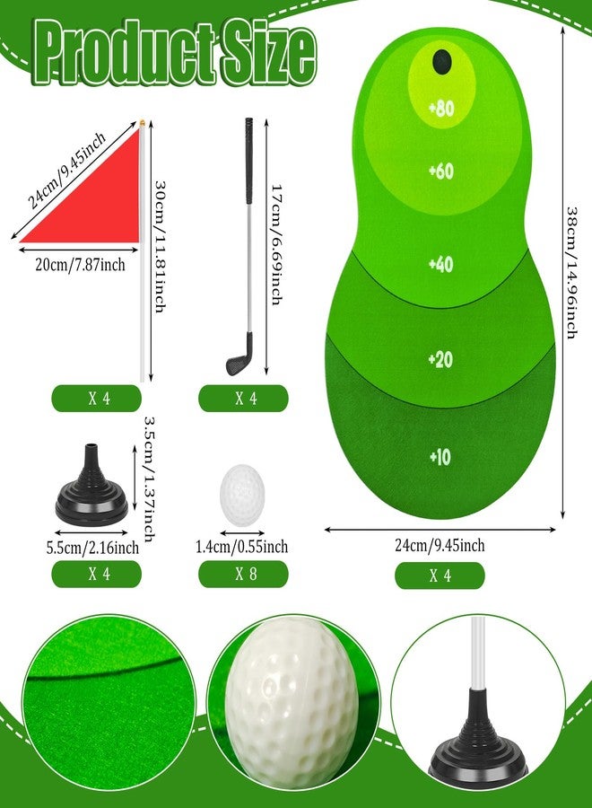 Cinrobiye 4 Set Golf Centerpieces Table Decorations Golf Party Supplies Mini Golf Desktop Score Playing Game Set Including Hitting Mat Putters Ball Flag Stand for Sport Themed Birthday Party Decor - Image 2