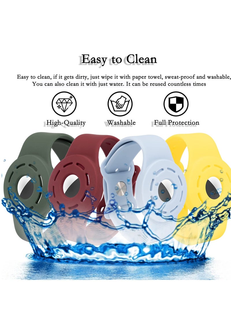 4 Pcs Kids Wristband Strap Compatible with Apple Airtag Case Bracelet Strap Watch Band, Silicone Adjustable Anti-Lost Protective Case for air tag GPS Tracker Finder Cover for Kids Children Old Man - Image 5