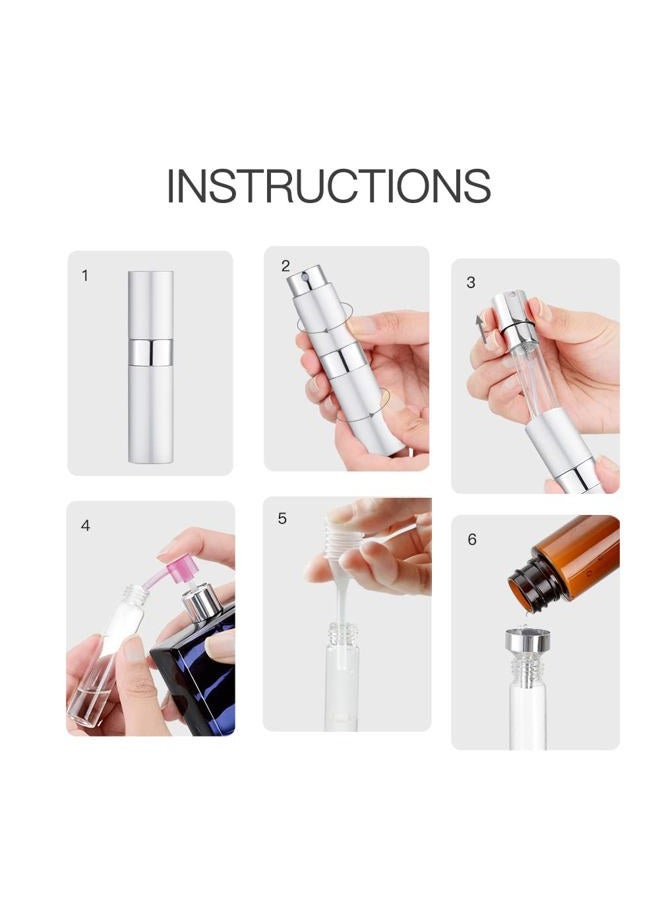 LISAPACK 8ML Atomizer Perfume Spray Bottle for Travel (3 PCS) Empty Cologne Dispenser, Portable Sprayer (Black, Silver, Blue) - Image 5