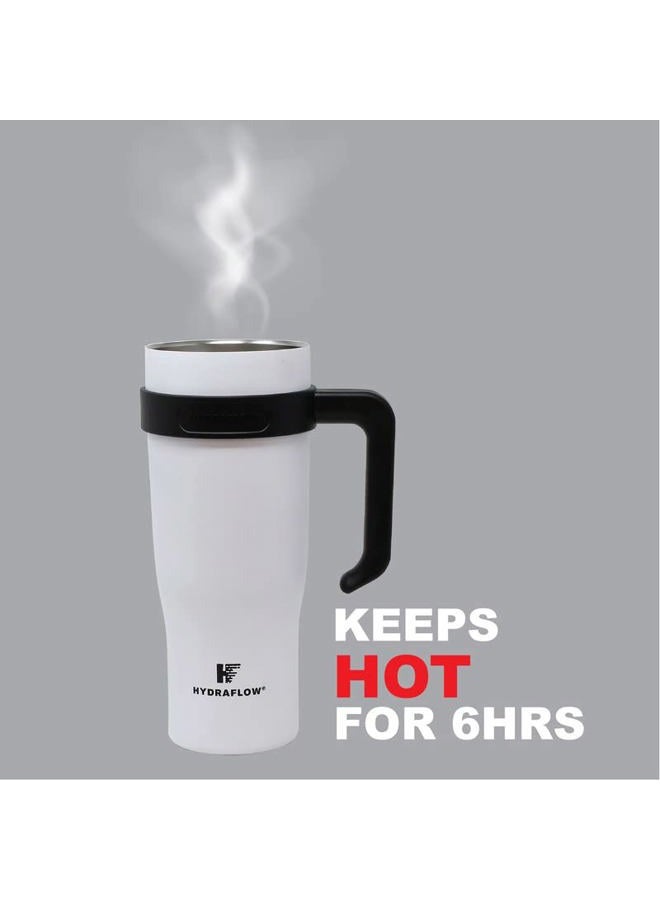 Hydraflow Capri - 40oz Tumbler with Straw - Triple Wall Vacuum Insulated Tumbler - Insulated Smoothie Cup - Stainless Steel Tumbler - Reusable Tumbler with Lid - Powder Graphite - Image 5