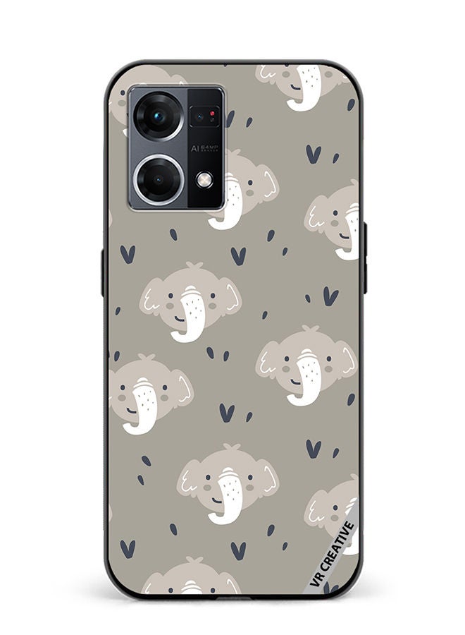 VR CREATIVE Protective Case Cover For Oppo Reno8 4G Elephant Design Multicolour - Image 1