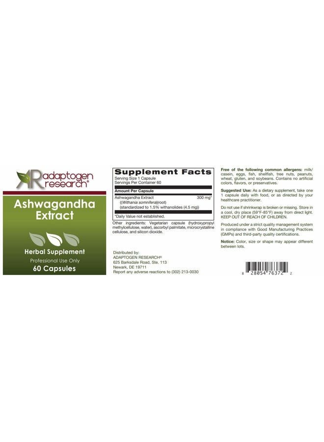 Adaptogen Research مستخلص الأشواغاندا | عشبة أيورفيدية متجددة | تدعم وظائف القلب والمناعة والذاكرة والمفاصل وتساعد في تخفيف التوتر العرضي | 60 كبسولة نباتية | أبحاث التكيف - Image 3