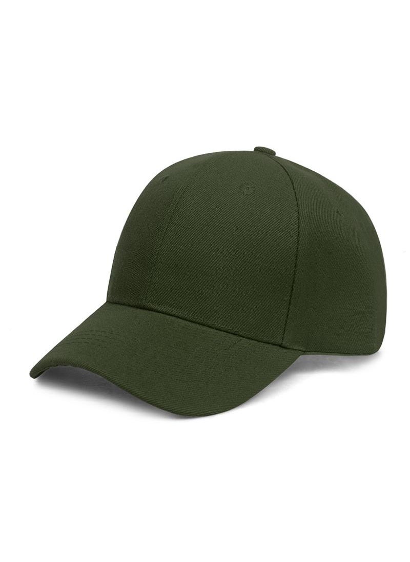 Generic Simple solid color baseball cap fashion outdoor sports leisure shade hat army green  - Image 1