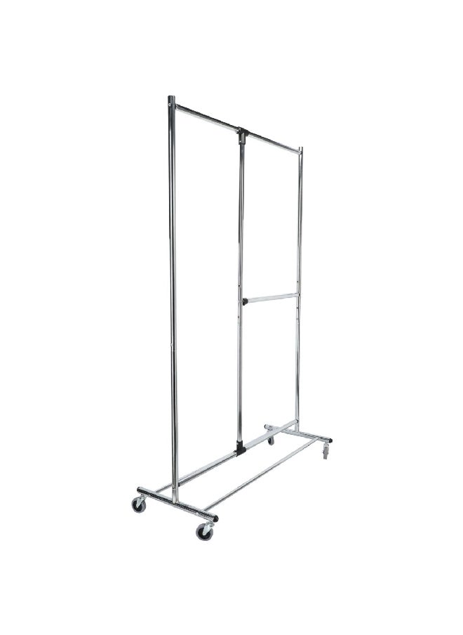 Wenko 4-Wheel Sturdy Garment Rack Silver 188 x 49 x 116 cm 4364800100  - Image 3