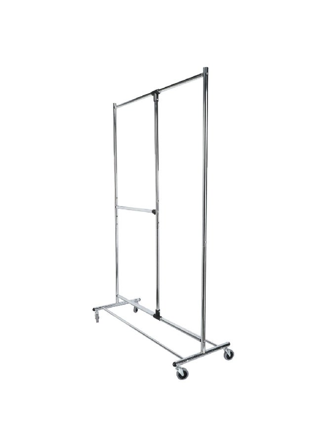 Wenko 4-Wheel Sturdy Garment Rack Silver 188 x 49 x 116 cm 4364800100  - Image 2