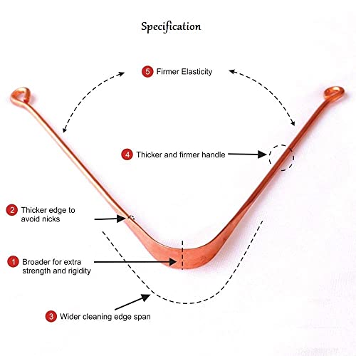 QIMACPLUS Pure Copper Tongue Scraper Cleaner | Perfect Surgical Tongue Scraper | Best Remedy for Bad Breath | Maintains Oral Hygiene| Flexible Handle and Comfortable Grip - Set of 12 Pieces - Image 2