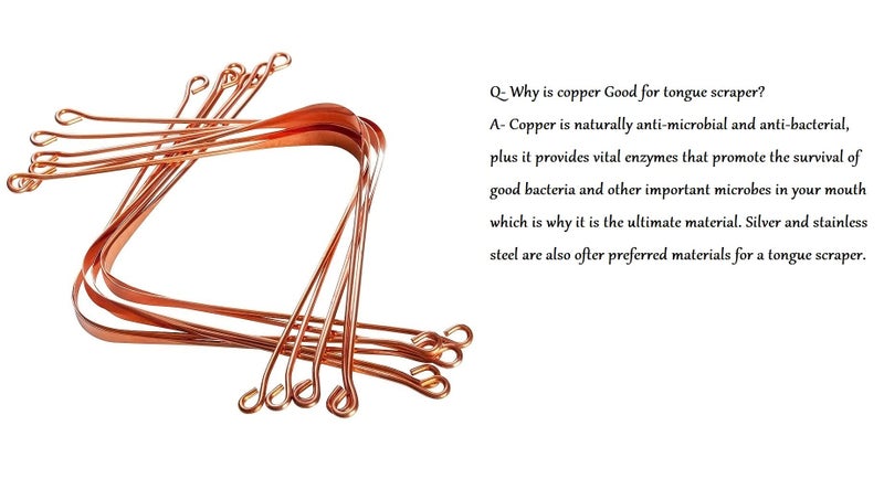 QIMACPLUS Pure Copper Tongue Scraper Cleaner | Perfect Surgical Tongue Scraper | Best Remedy for Bad Breath | Maintains Oral Hygiene| Flexible Handle and Comfortable Grip - Set of 12 Pieces - Image 3