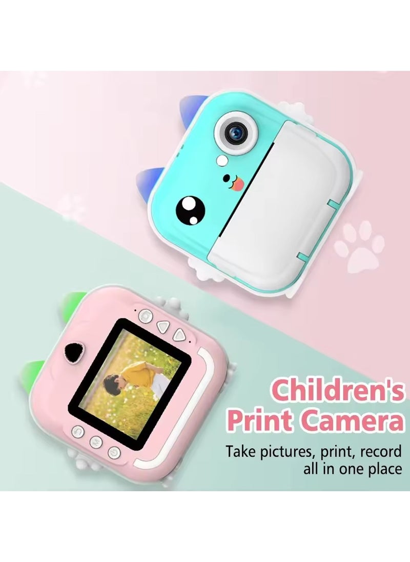 Generic Kids Camera Instant Print Toys for Girls Ages 6-12 Mini Camera with Zero Ink Print Paper, Birthday Gift Toys 1080P Video Camera For Children Outdoor Portable Toy for Girls 6-12 Year Old  - Image 2