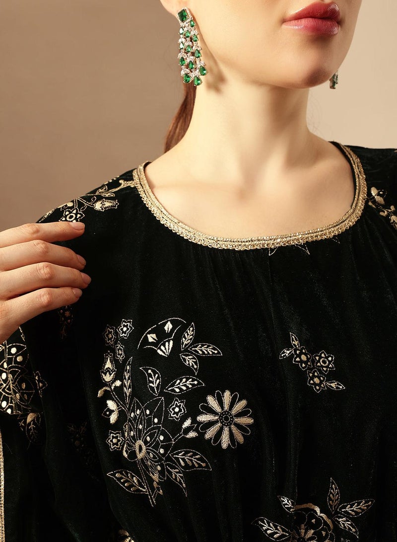 ISHIN طقم كفتان أخضر داكن غني - Image 2